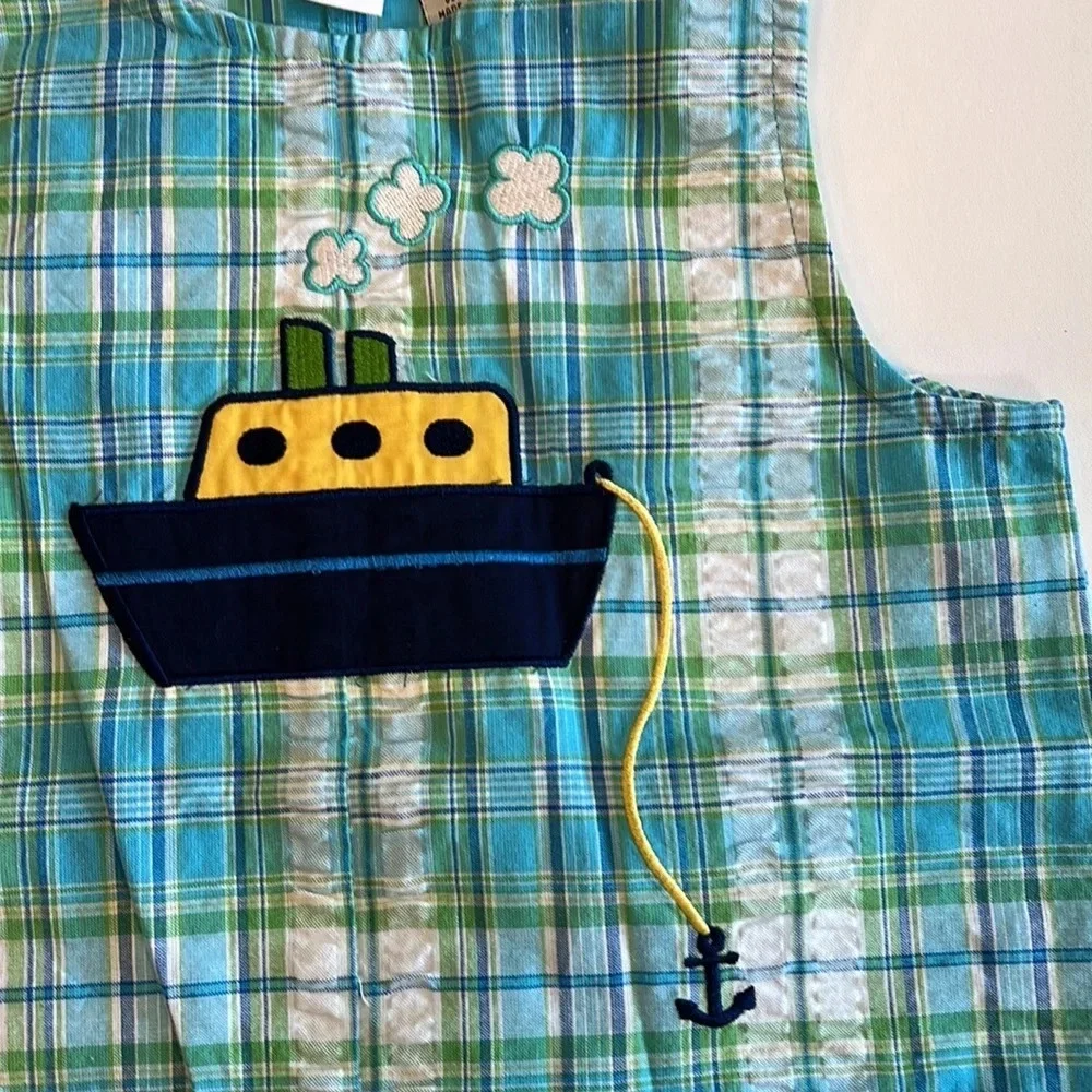 Baby UR it - 18 month, plaid‎ romper/tshirt, plaid/seersucker